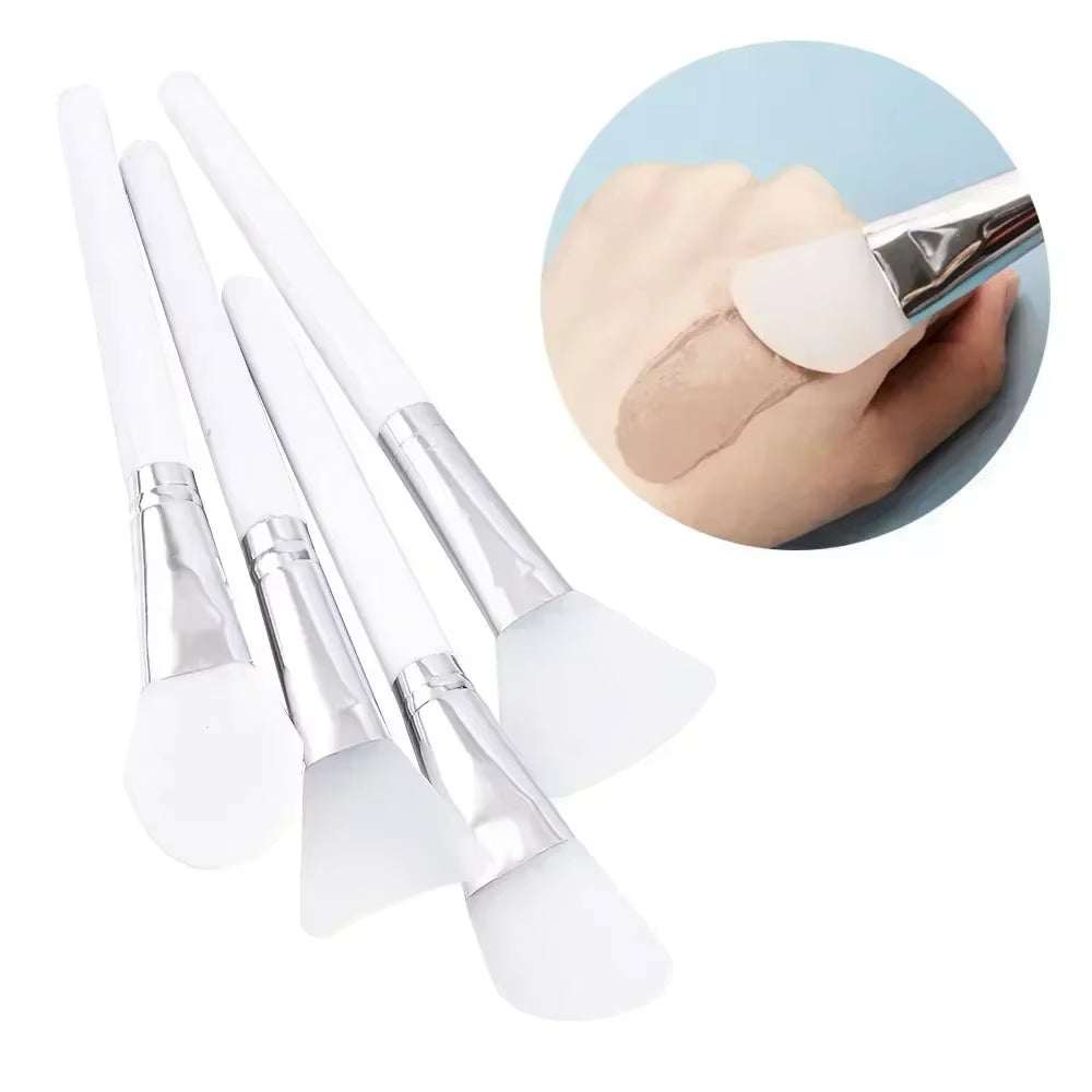 Silicone facial mask brushes for applying skincare products with a flexible, hygienic design.