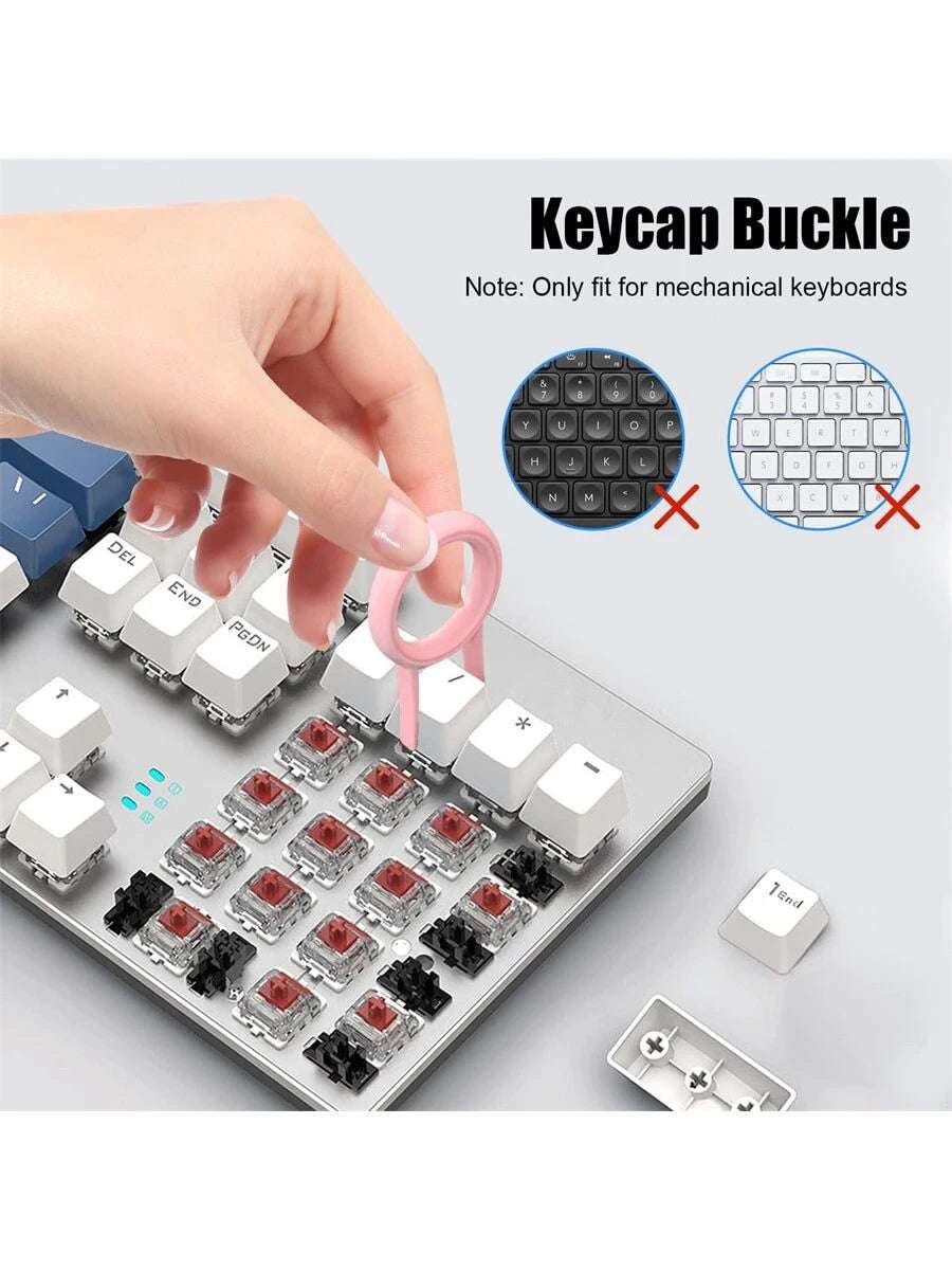 7-In-1 electronic cleaning kit pink keycap puller for mechanical keyboards with brush and cleaning pen