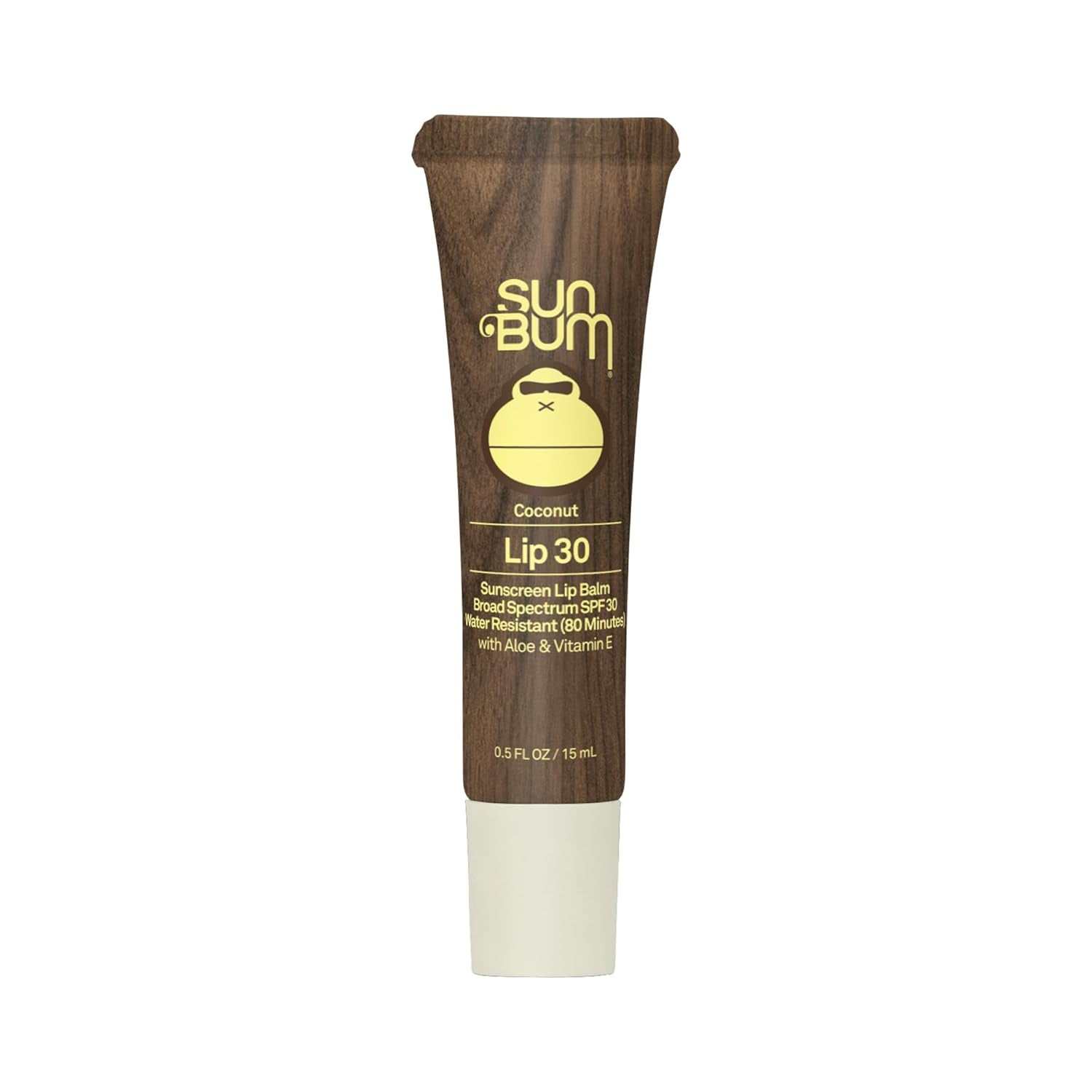 Reef-safe moisturizing sunscreen lip balm with SPF 30, aloe, and vitamin E for broad-spectrum sun protection and hydration