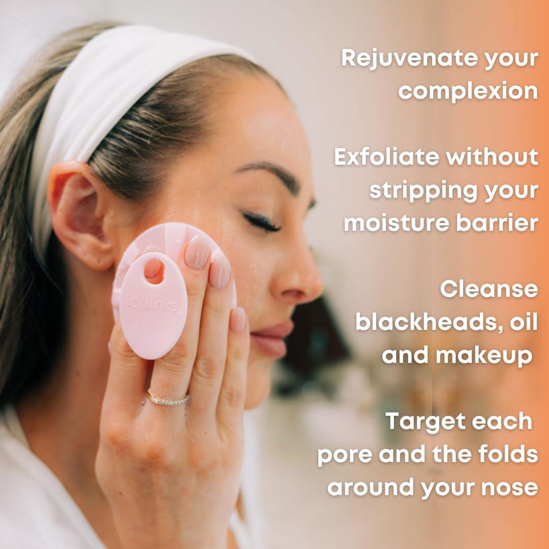 Sage green skincare spa set with silicone exfoliating buffer for gentle cleansing and sensitive skin.