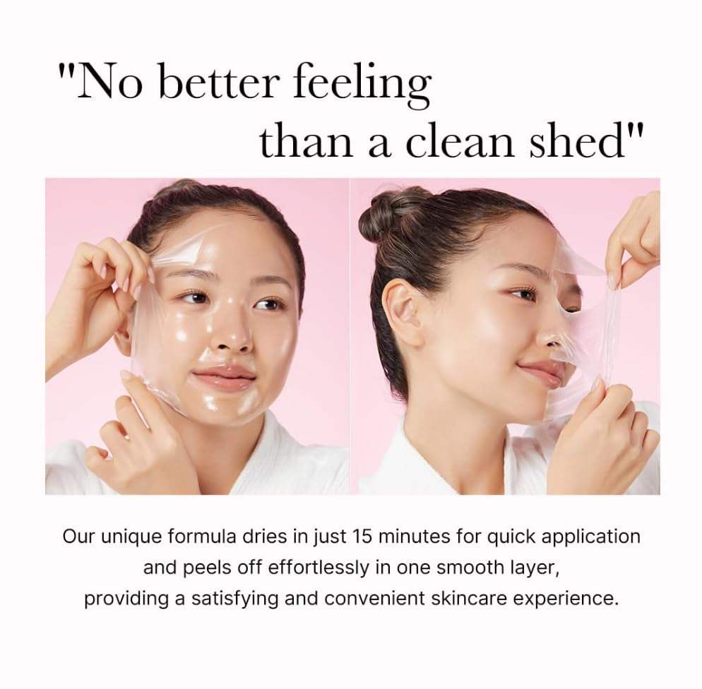 Collagen Wrapping Peel-Off Mask application, showing smooth removal for clear skin rejuvenation.
