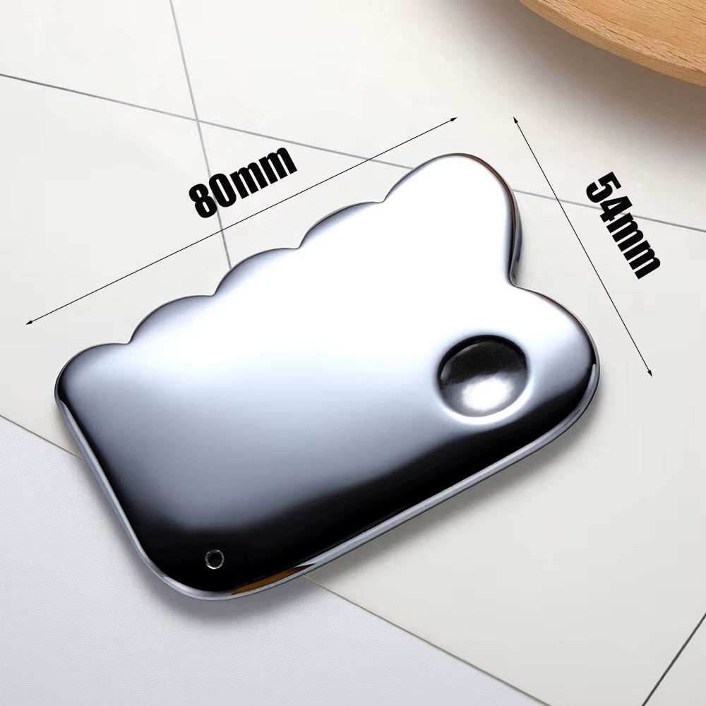 Terahertz Gua Sha Scraper Facial Massager with ergonomic design for facial lifting and skincare enhancement.