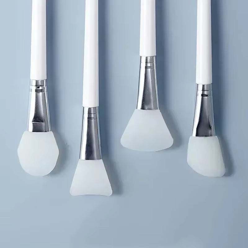 Silicone facial mask brush set for skincare applications, featuring soft silicone heads and durable handles for smooth, precise mask application.