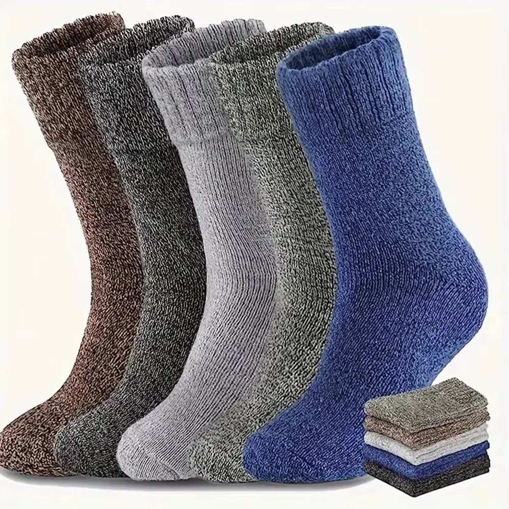 Warm towel-like wool Warm Socks in solid colors for cold weather comfort.
