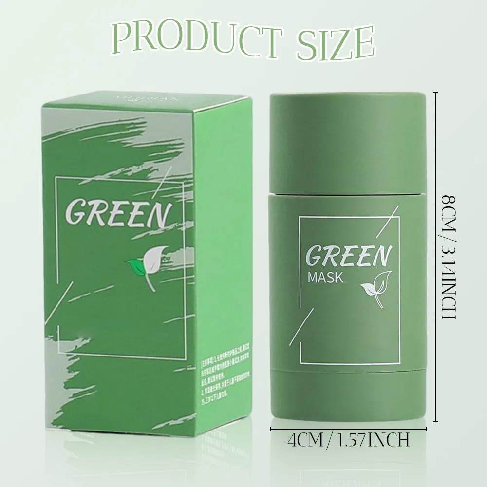 Green Tea Clay blackhead remover stick mask with pore cleansing formula, green packaging, 8cm height and 4cm diameter