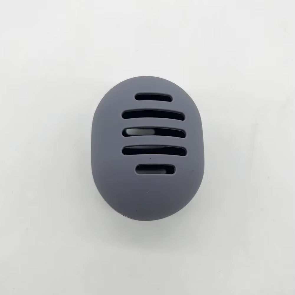 Eco-friendly silicone makeup sponge holder with ventilated design.