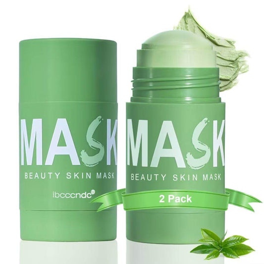 Blackhead remover face mask stick in green packaging with green tea extract for deep pore cleansing and oil control, 2 pack