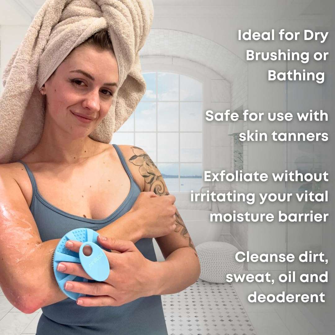 Sage Green Skincare Spa Set for Teen Girls – Silicone Body and Face Buffer, Gentle and Hypoallergenic.