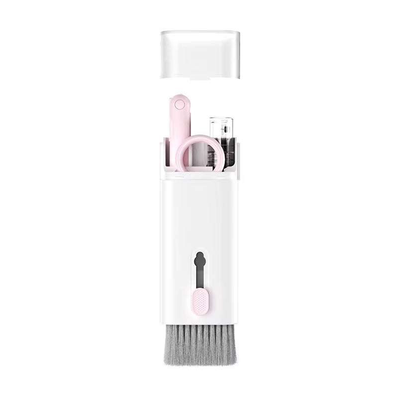 7-in-1 electronic cleaning kit with tools for screens, keyboards, and earbuds.