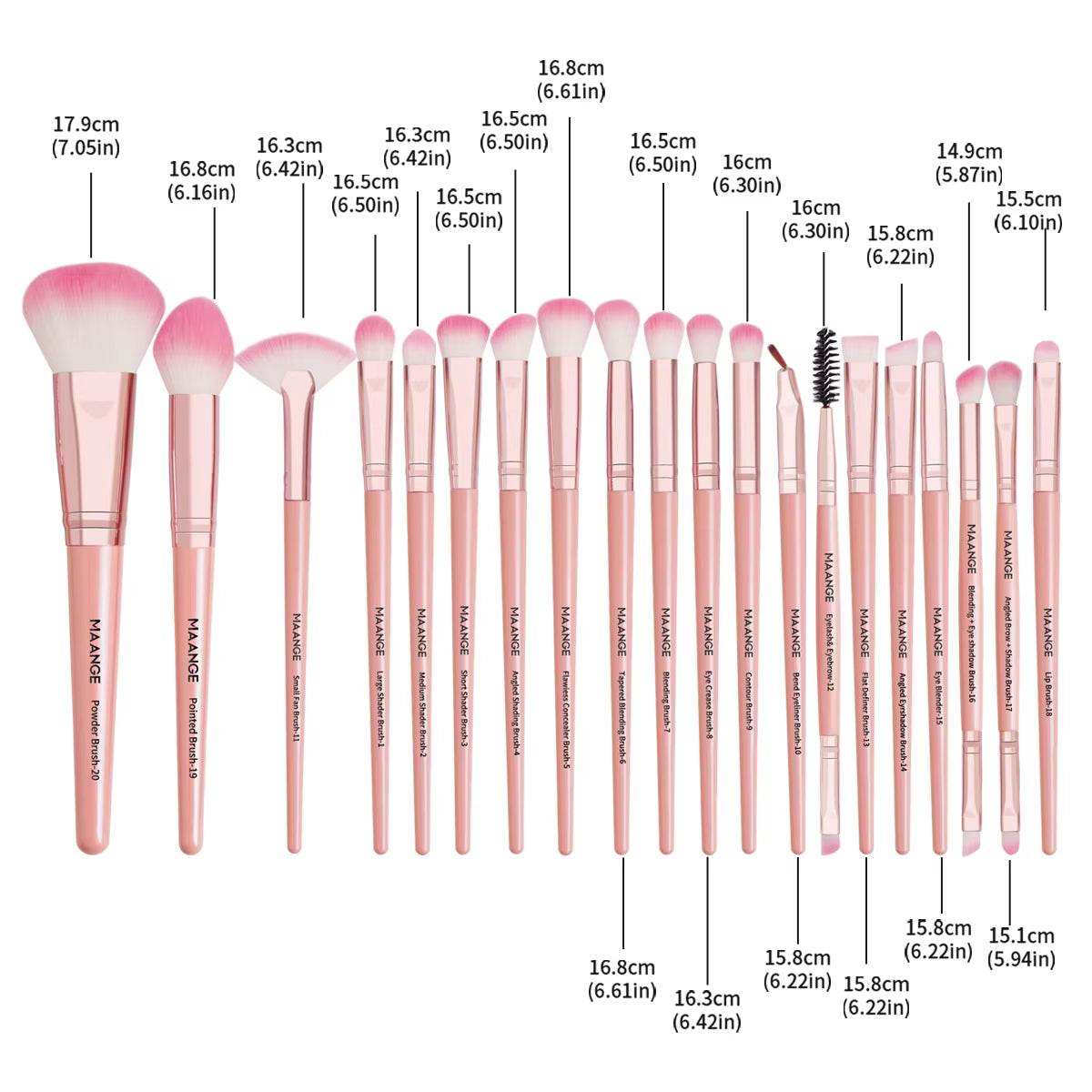 27PCS Makeup Tools Kit with 20 professional brushes, triangle powder puffs, and a travel bag for flawless application.