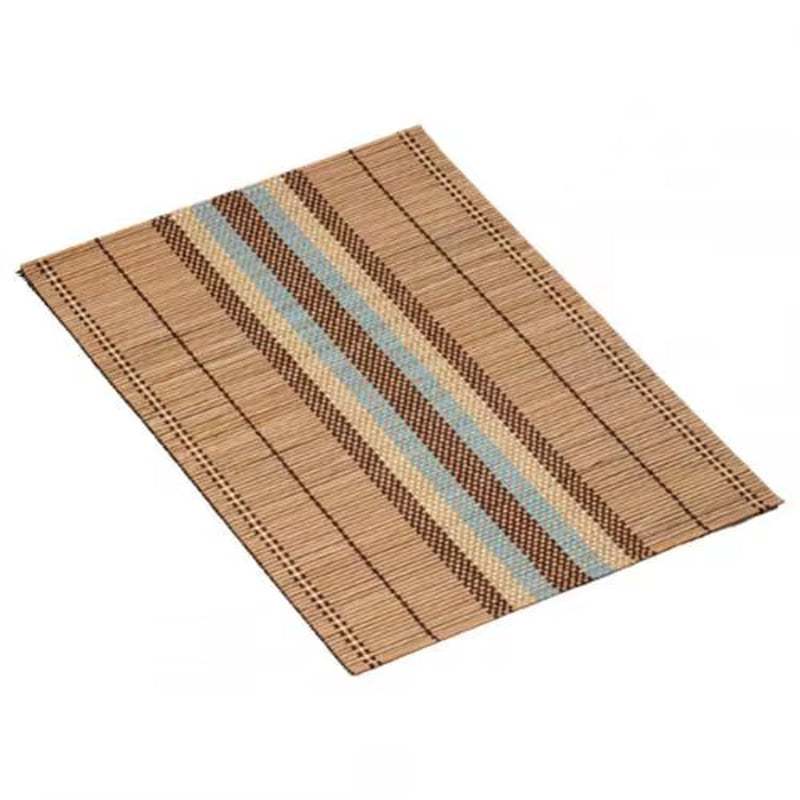 Decorative lightweight waterproof bamboo table mat with natural finish and patterned stripes