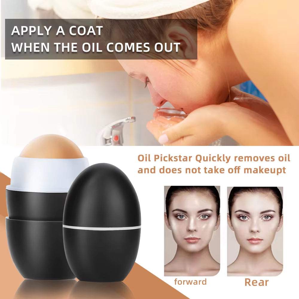 Mini Natural Volcanic Stone Face Roller for oil absorption and matte finish.