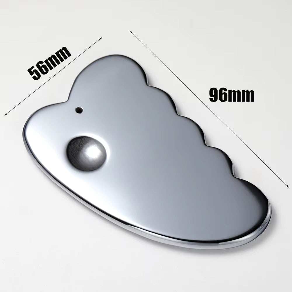 Skincare Scraper Facial Massager with 96mm length, made from cooling terahertz stone for lymphatic drainage and skin firming.