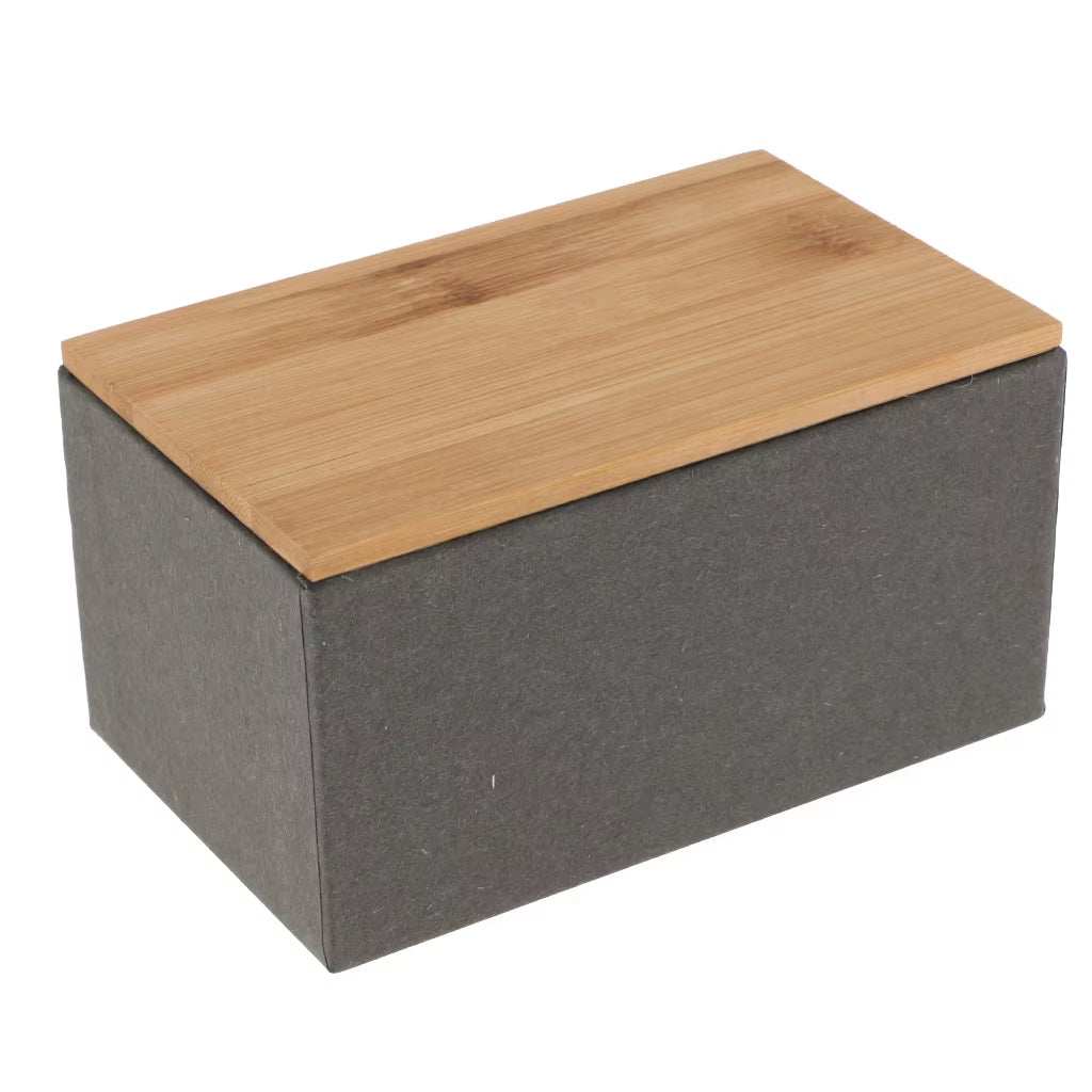 Kitchen metal storage box with bamboo lid, airtight and eco-friendly food container for kitchen organization