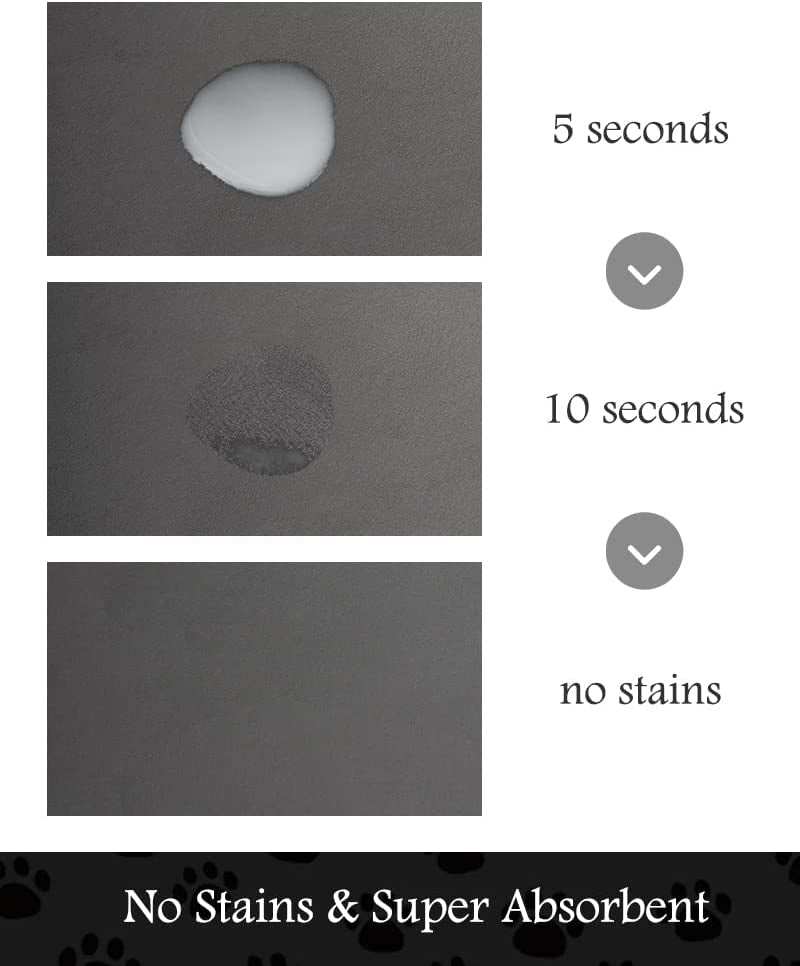 Quick dry absorbent pet feeding mat with no stains and super absorbent surface