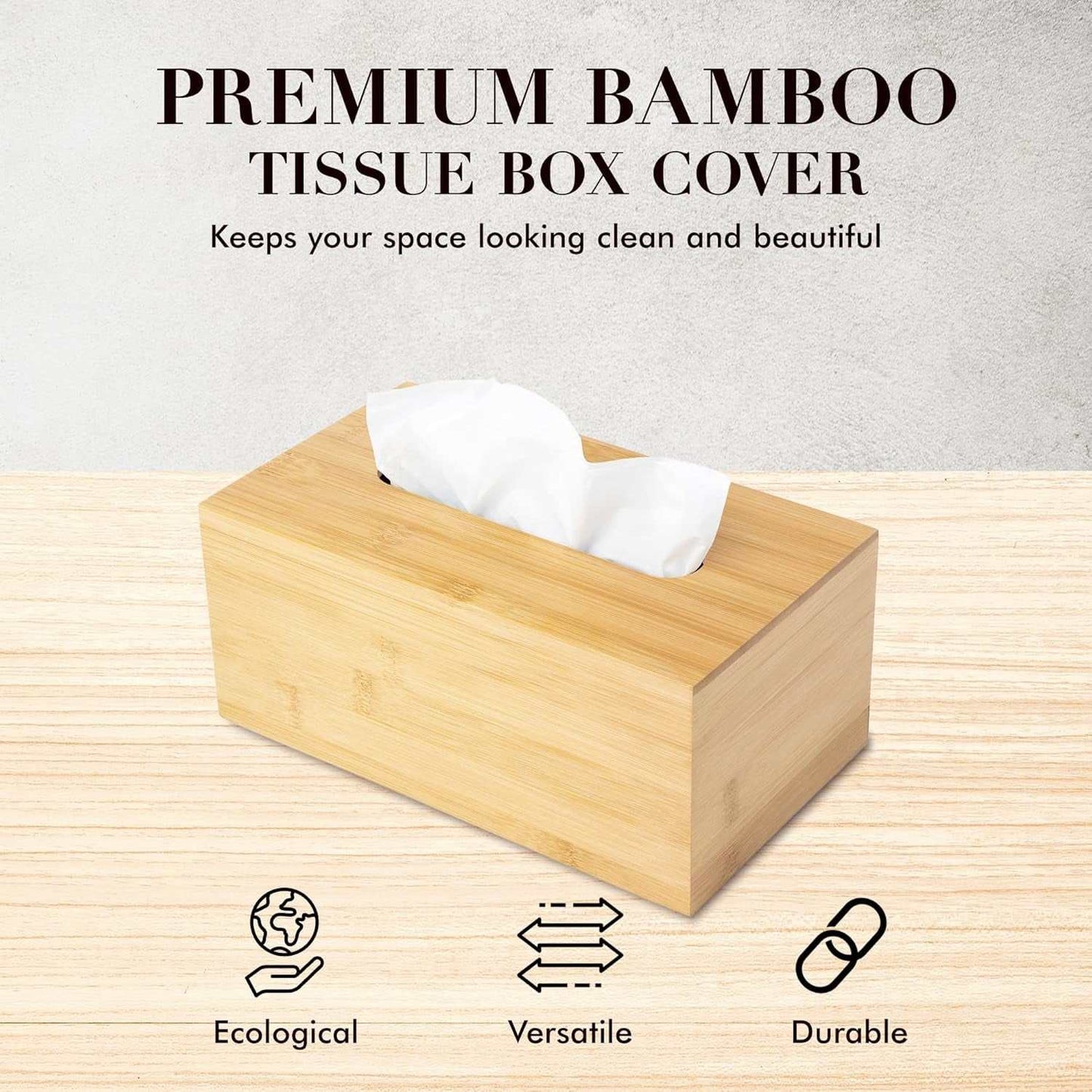 Wooden Tissue Box with sleek, minimalist design, suitable for home and office use.