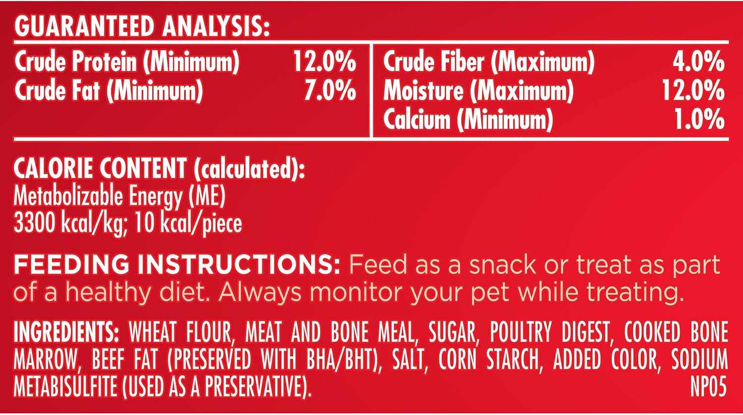 Dog high protein bone marrow treats nutritional facts and feeding instructions label