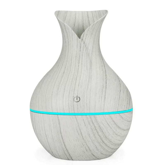 Portable USB mini air humidifier with silent operation and compact wood grain design for home and office use