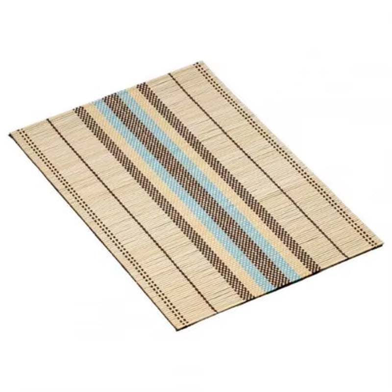 Decorative waterproof lightweight bamboo table mat with natural finish and striped design for dining table protection and style