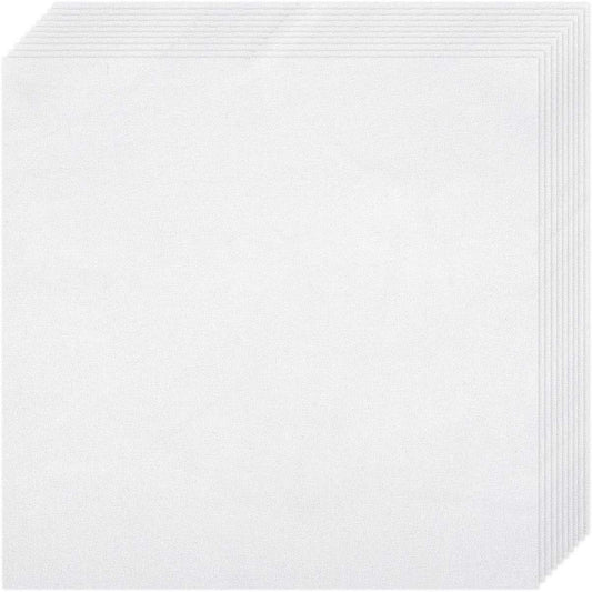 10 PCS white pre-cut natural cotton embroidery fabric squares, ideal for crafts and sewing.