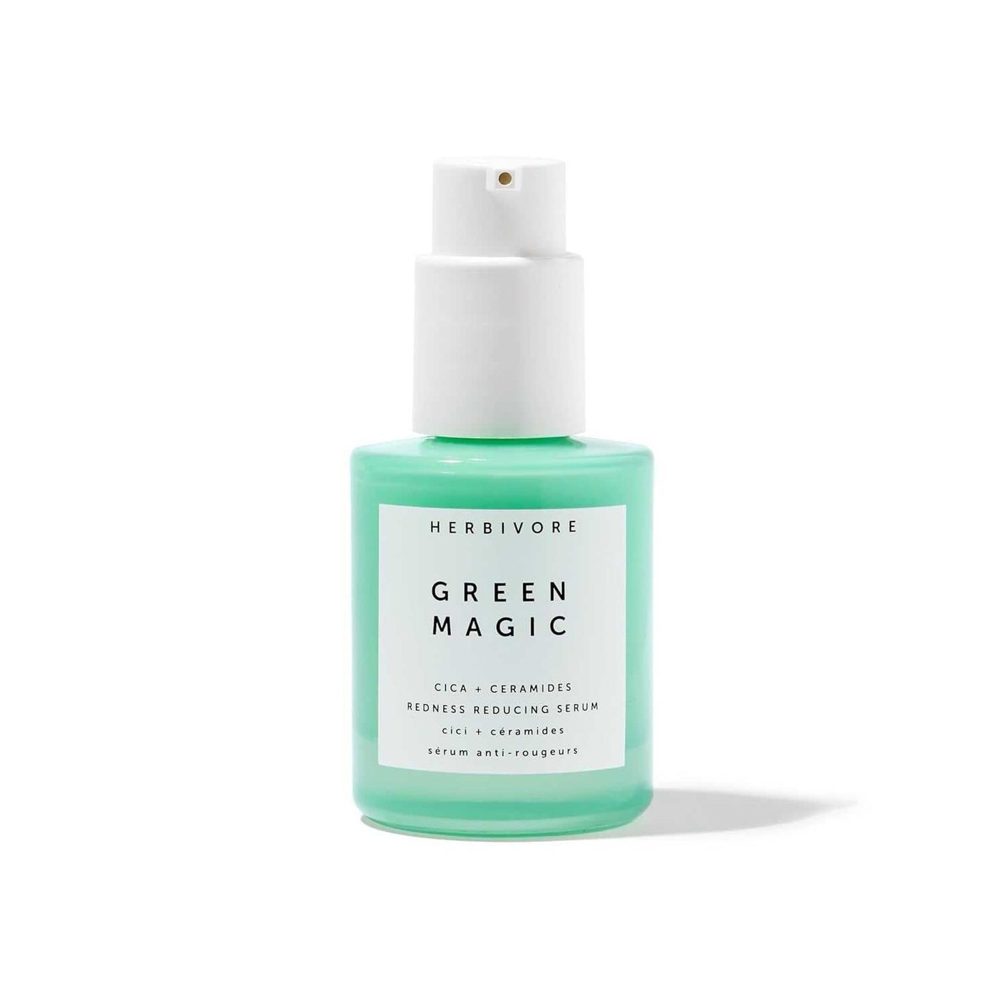 Green Magic Fast-Acting Serum bottle with a soothing formula for sensitive skin care.