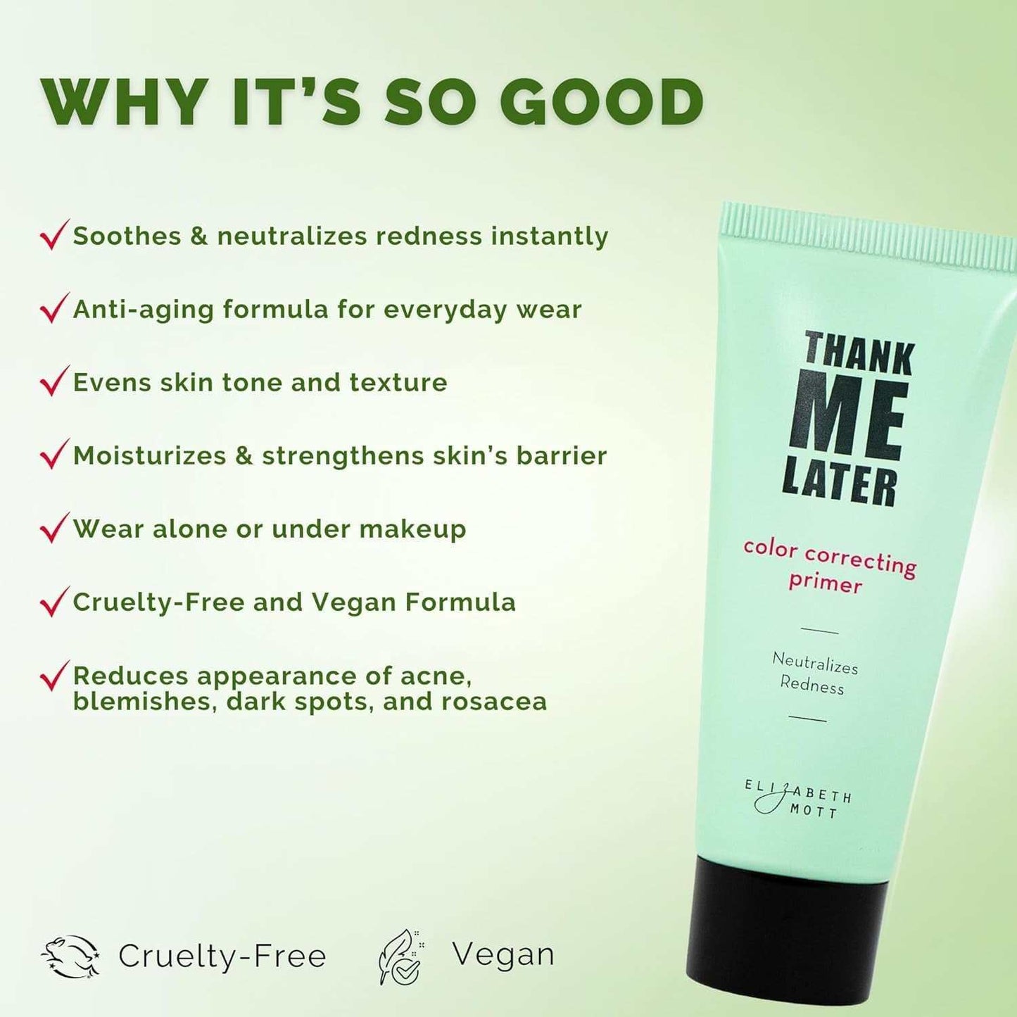 Long-Lasting Correcting Face Primer with niacinamide, cruelty-free, vegan, 30g.