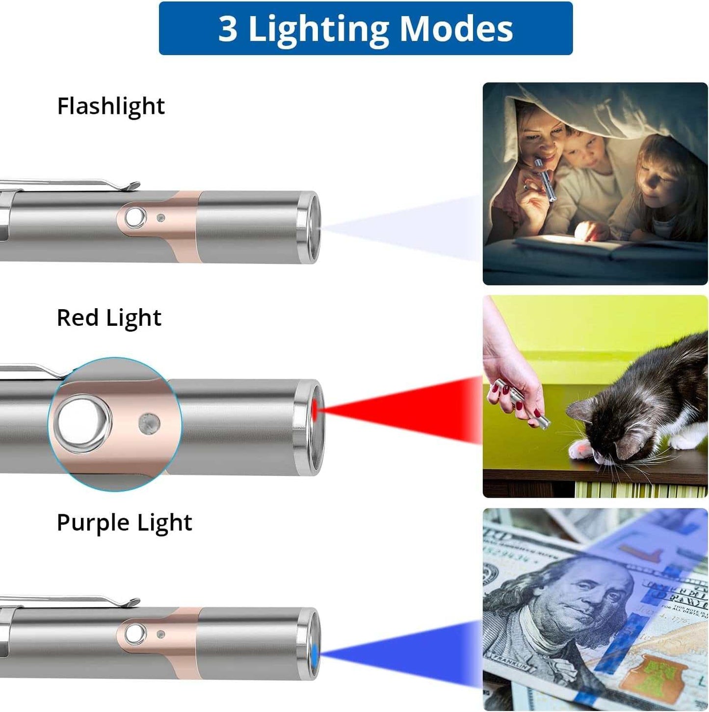 Interactive rechargeable cat toy with 7 adjustable chase patterns, rechargeable battery, safe non-toxic materials, compact design, and automatic moving red light for indoor pet play.