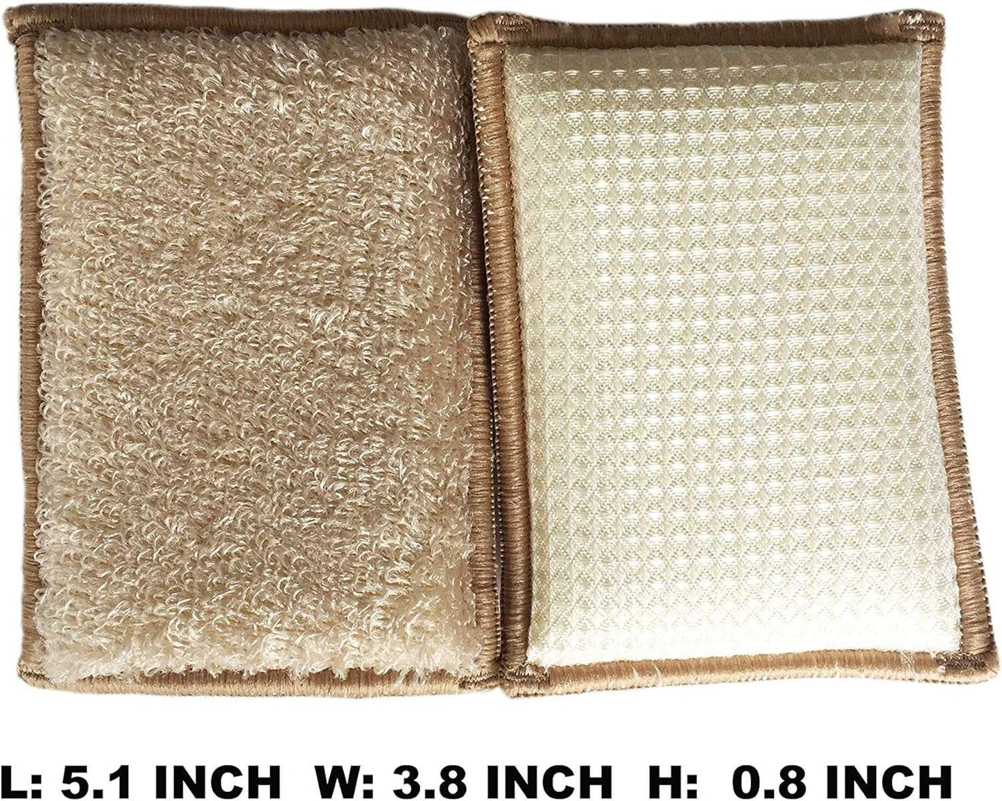 Bamboo Dish Sponge, super absorbent and durable, ideal for kitchen cleaning, natural color, 5.1 x 3.8 x 0.8 inches.