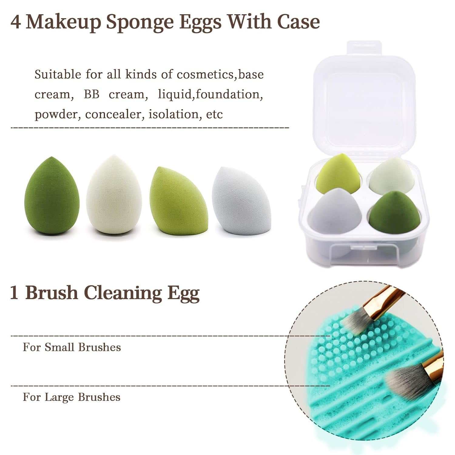 22-piece professional makeup brush set with soft synthetic bristles and ergonomic green handles for flawless full-face application