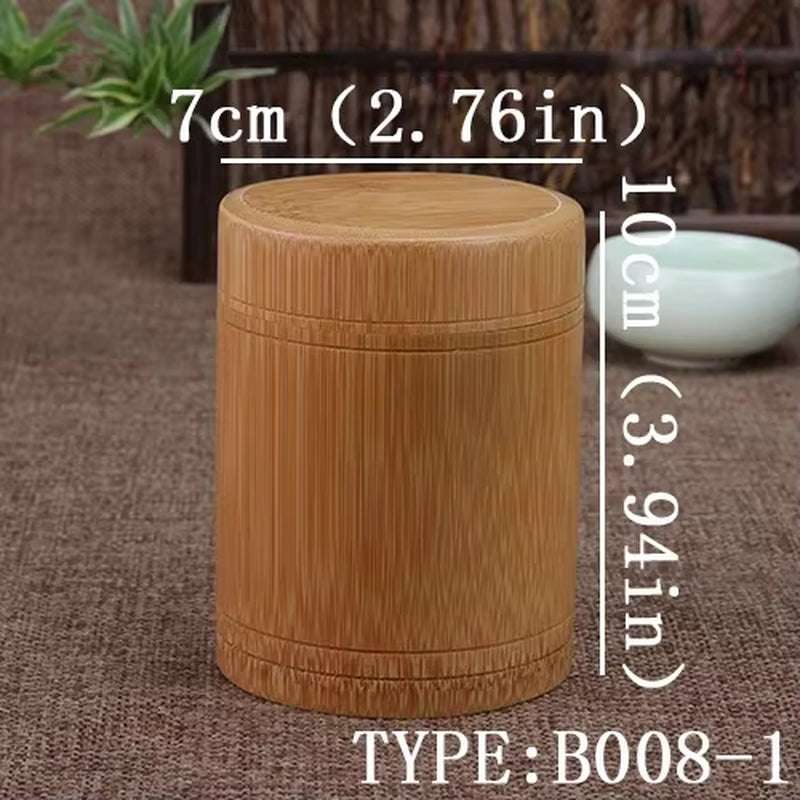 Handmade bamboo storage box with airtight lid, eco-friendly and compact for kitchen organization.
