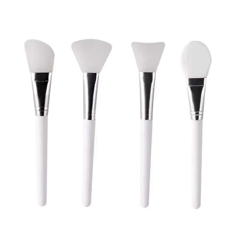 2PCS Silicone Facial Mask Brush Set with soft, flexible heads and durable handles for smooth skincare application.