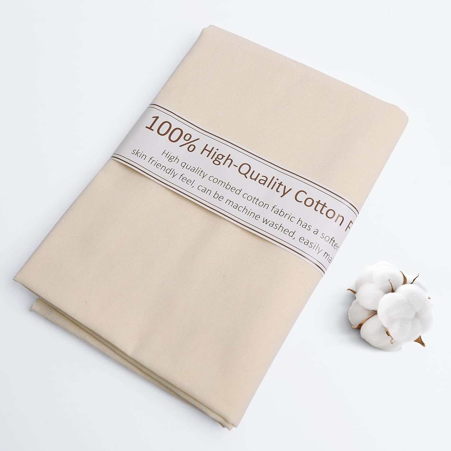 Ivory Cotton Poplin Fabric – 100% Natural Cotton, 59" Wide, Sold by the Yard for Sewing, Apparel & Quilting