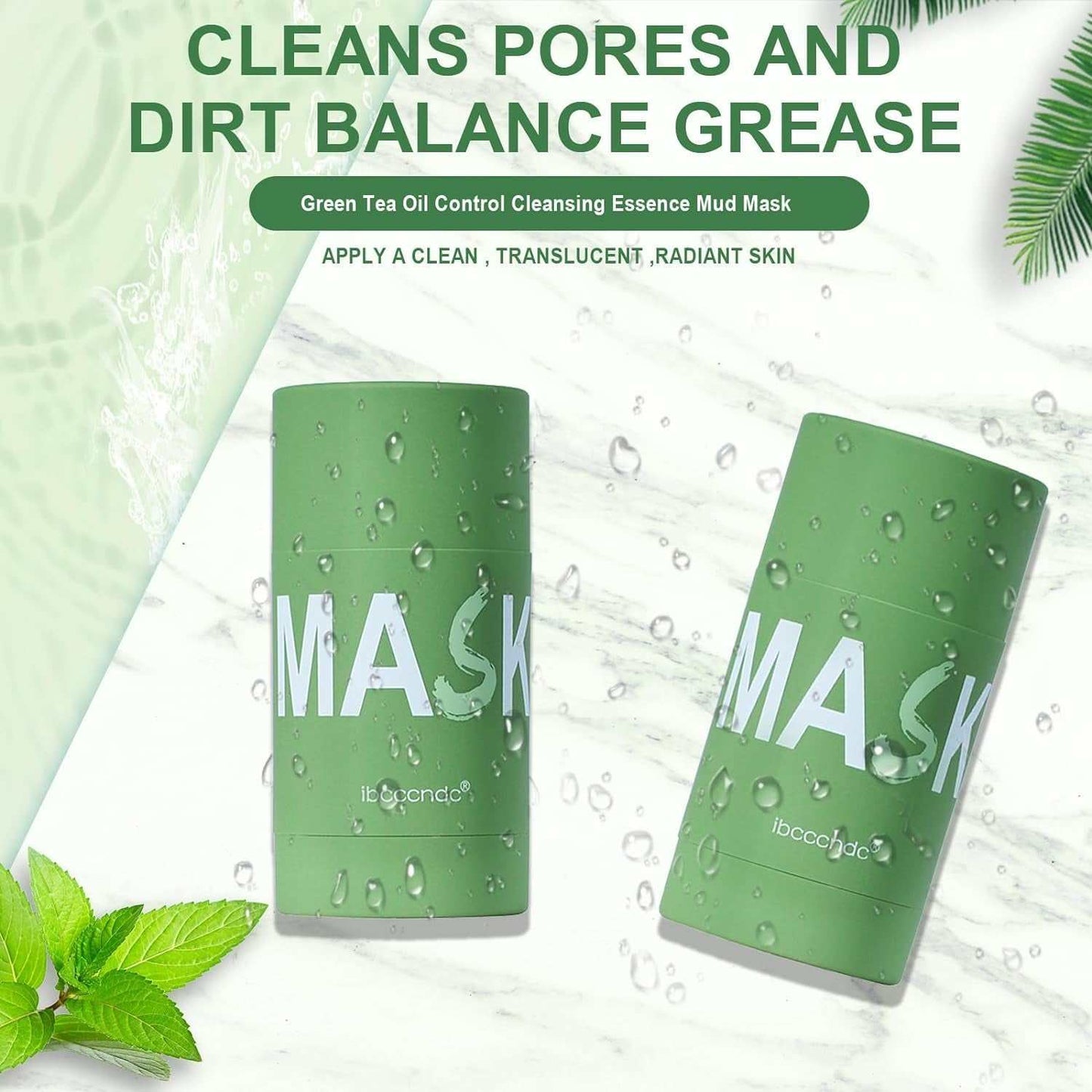 Green tea deep cleanse blackhead remover face mask stick with oil control and pore purifying benefits