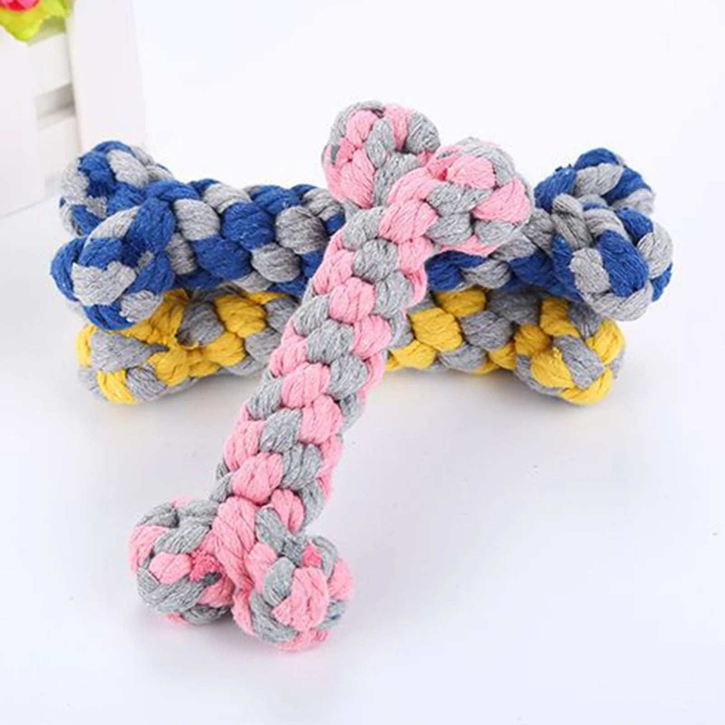 Durable multicolor dog rope chewing toy for aggressive chewers, ideal for training and dental health.
