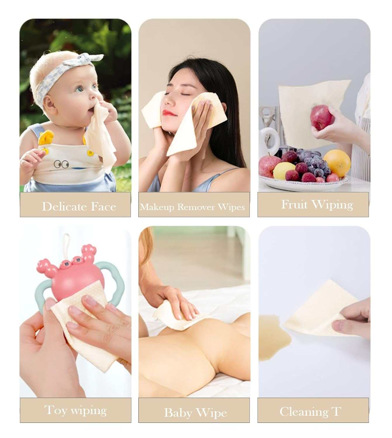 Bamboo Facial Tissue multipurpose use for delicate face, makeup removal, fruit wiping, toy wiping, and baby care.