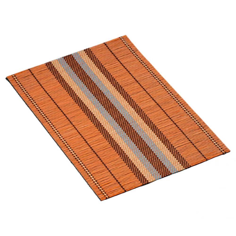 Decorative waterproof lightweight bamboo table mat with natural finish and striped design.