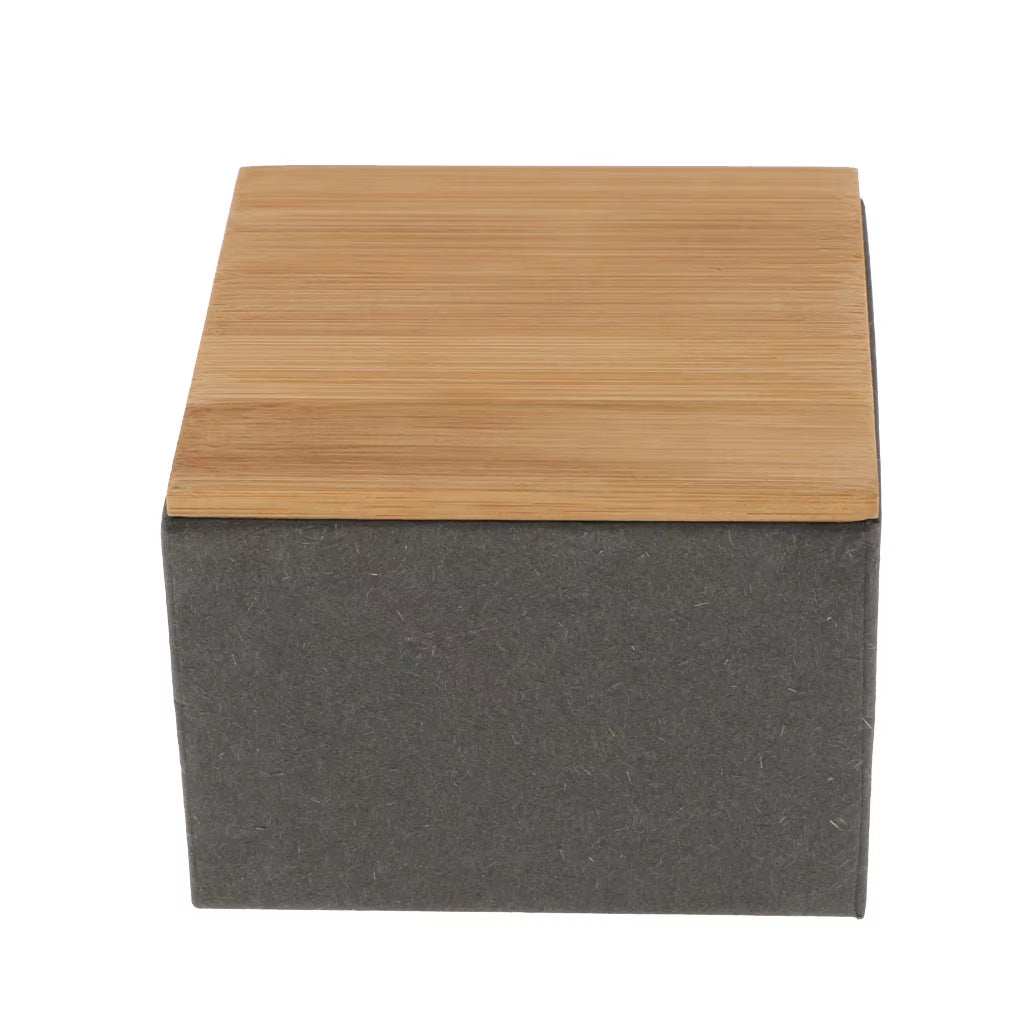 Kitchen metal storage box with bamboo lid for airtight food storage and kitchen organization