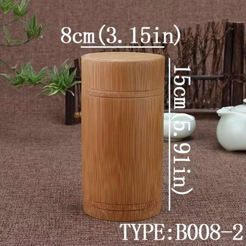 Handmade bamboo storage box with airtight lid, eco-friendly and compact for kitchen organization and dry goods storage.
