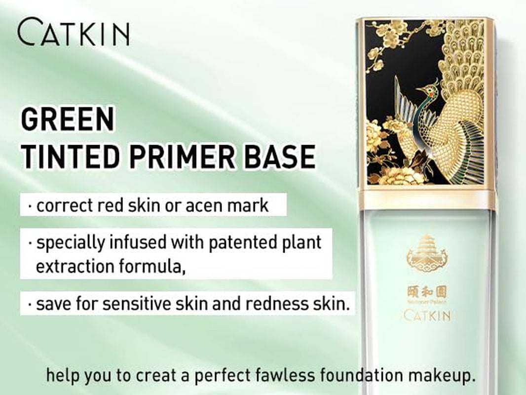 Green Tinted Face Primer – Color Correcting Base for Redness, Pore-Blurring & Hydrating with Hyaluronic Acid