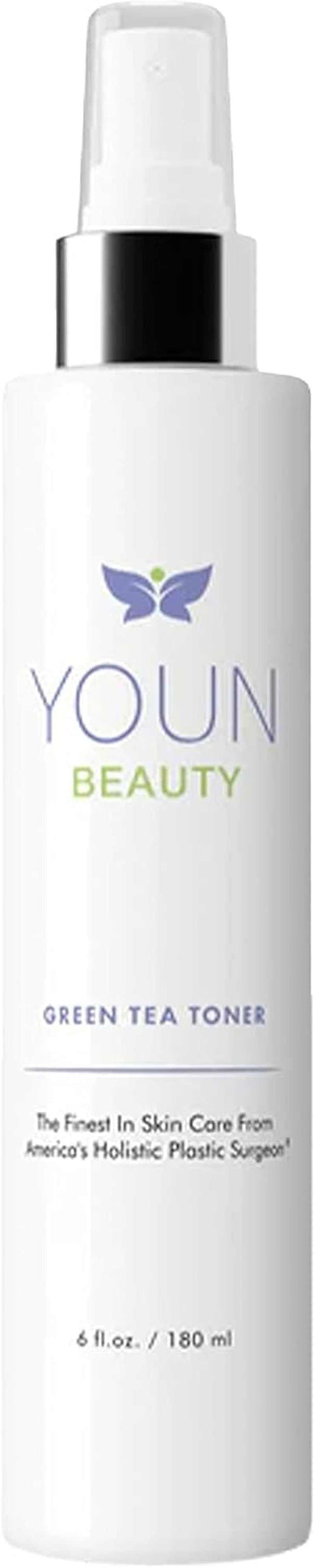 Ph-balancing green tea toner face mist spray with chamomile for hydration and soothing skin