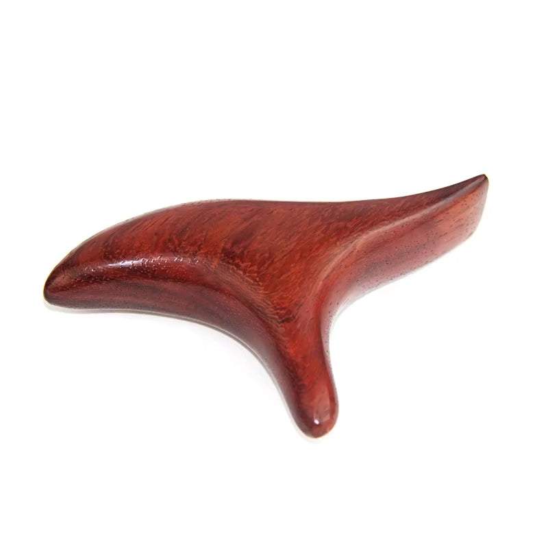 Natural wooden massage stick for deep tissue and gua sha massage.