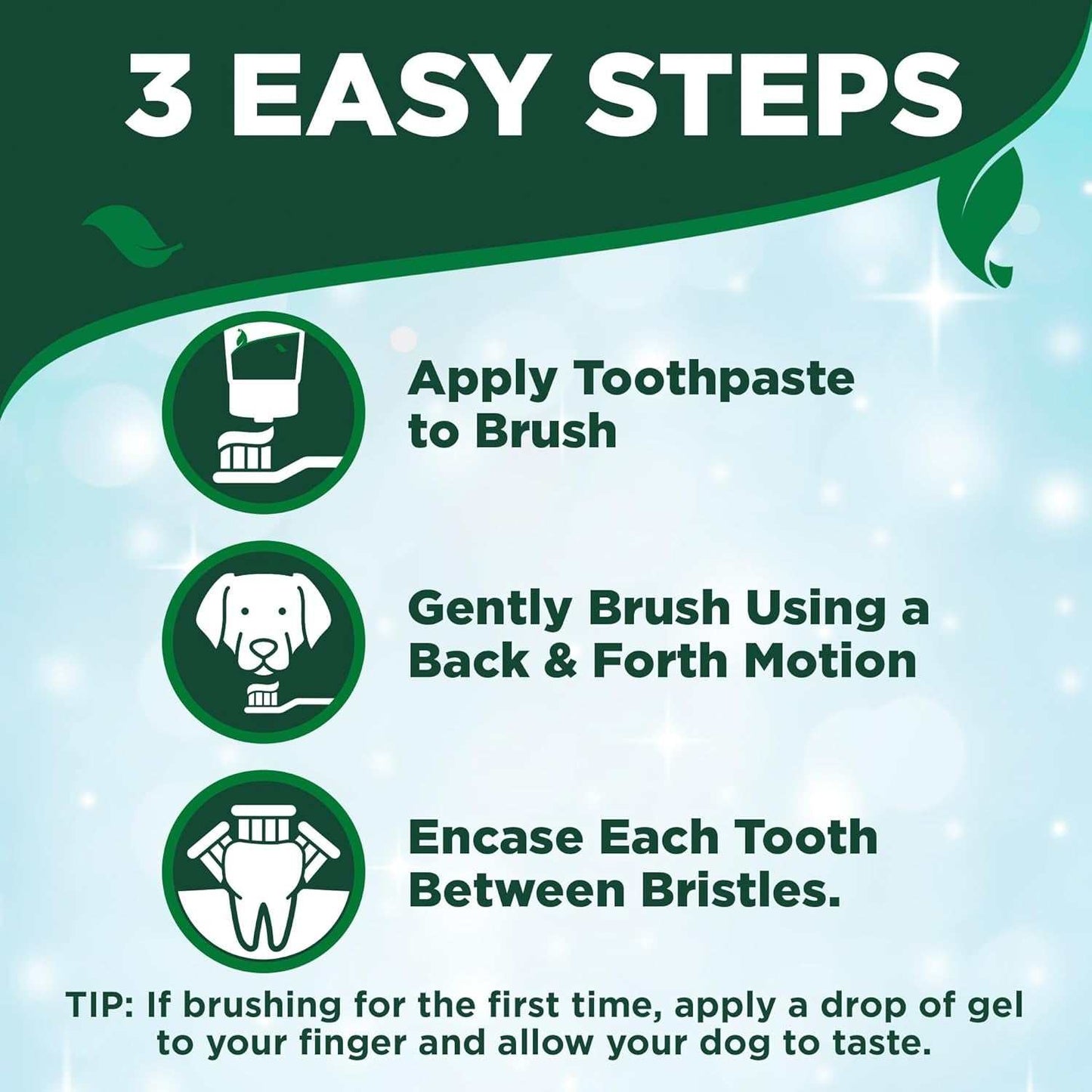 Pet toothpaste and toothbrushes with natural enzymatic formula for gentle daily oral care, fresh breath, and healthy gums in dogs.