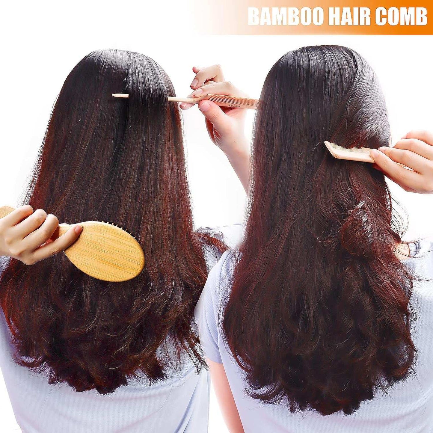 Eco-friendly Bamboo Hair Brush for smooth, shiny hair care.