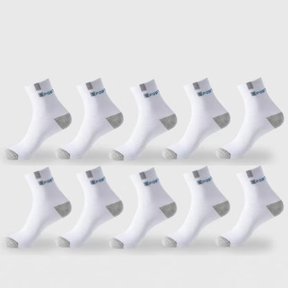 Cotton Sock for Men Sport Breathable Soft Letter Fashion Sneakers High Elastic Middle Tube Stocking Towel Sox Summer Running