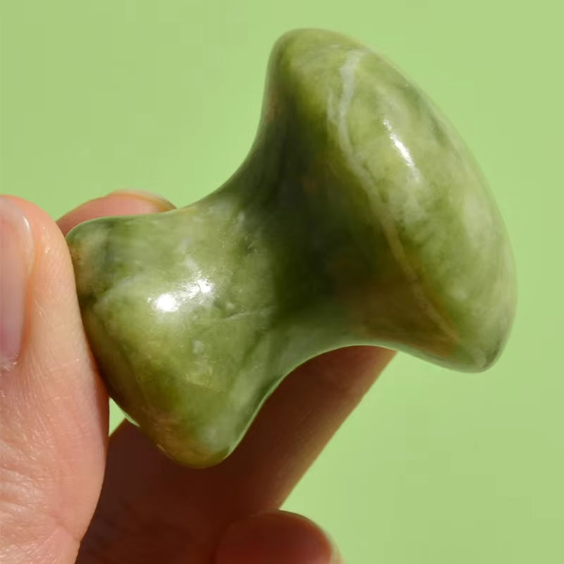 1Pc Natural Green Quartz Mushroom Shape Jade Massager Facial Roller Beauty Massage Eye Neck Care Gua Sha Health Beauty Tool