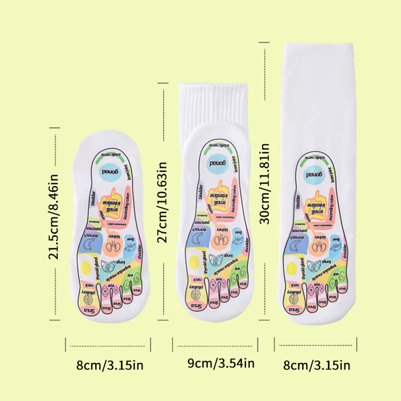 Visceral Colorful Diagram Massage Relieve Tired Feet Socks Acupressure Foot Massager Reflexology Socks Foot Point Tool Foot Care