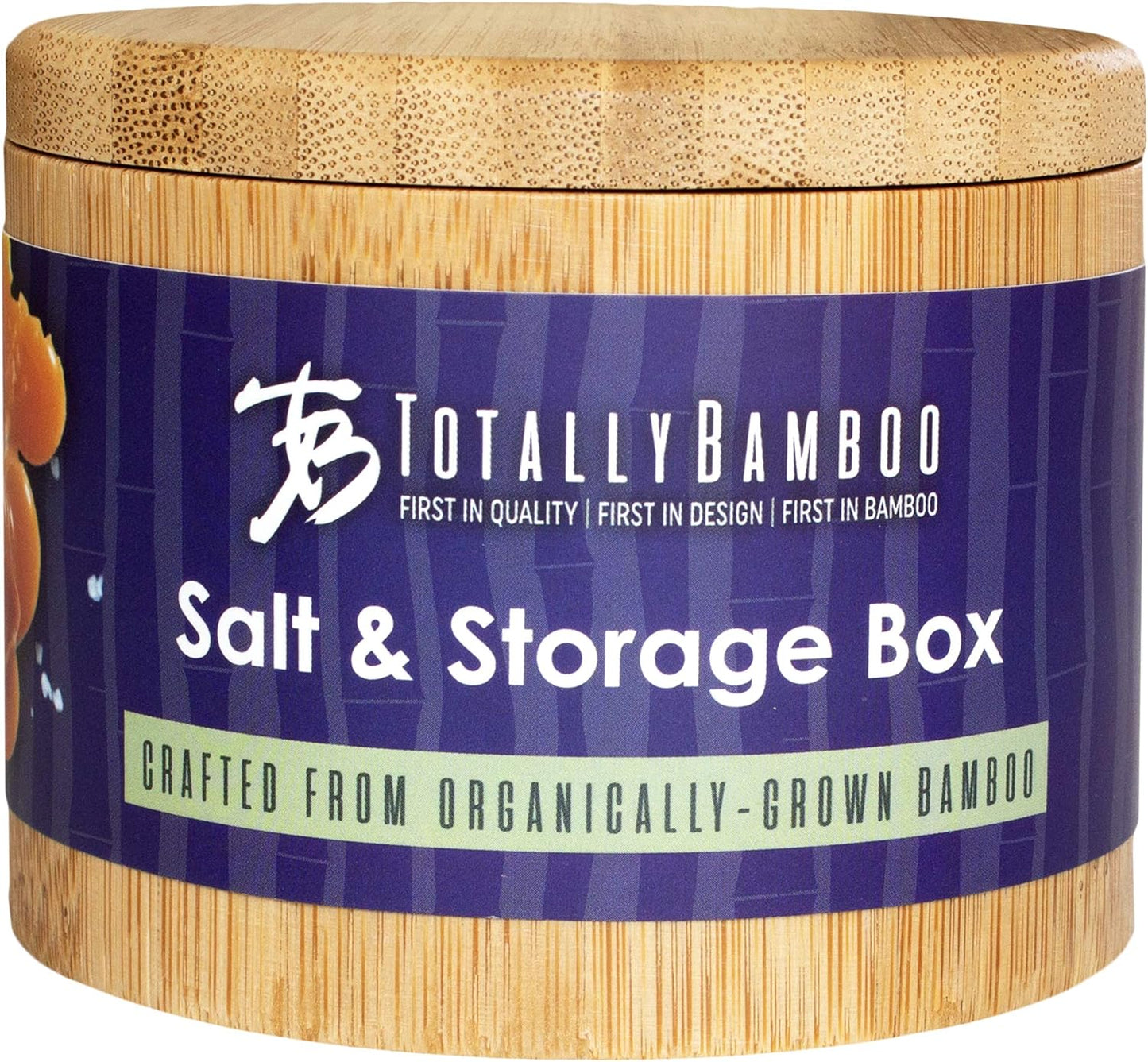 Elegant Bamboo Salt Cellar with Magnetic Swivel Lid - Perfect 6 Oz Storage for Spices & Seasonings