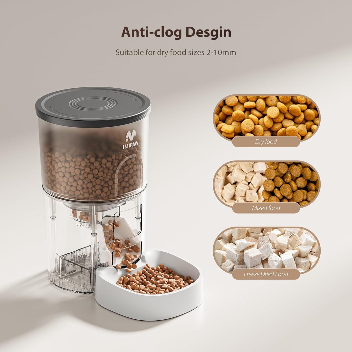 Automatic Cat Feeder – 3L Timed Dry Food Dispenser with Programmable Portions & Dual Power Supply