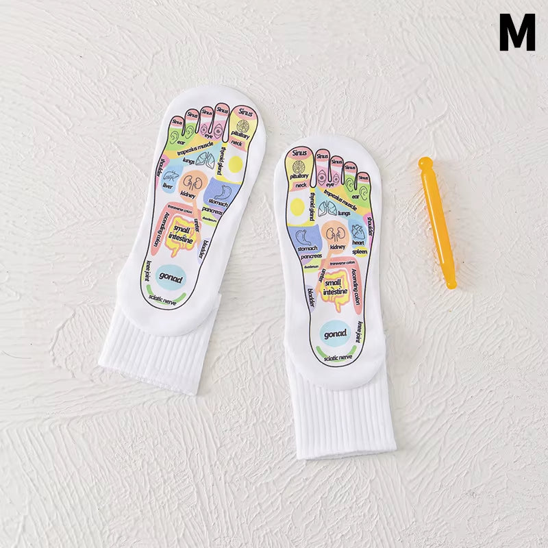 Visceral Colorful Diagram Massage Relieve Tired Feet Socks Acupressure Foot Massager Reflexology Socks Foot Point Tool Foot Care