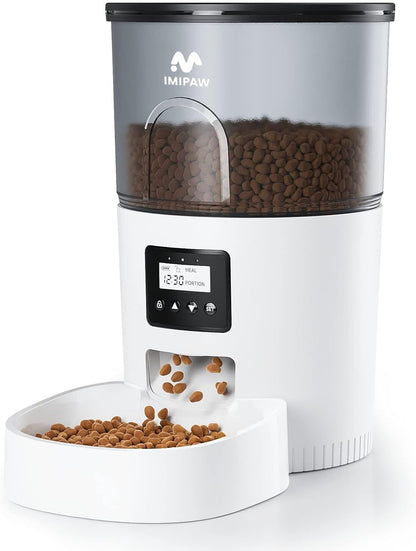 Automatic Cat Feeder – 3L Timed Dry Food Dispenser with Programmable Portions & Dual Power Supply